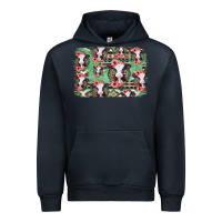 Navy baby cow floral aztec background Urban Hoodie - Jasminsmagicworld