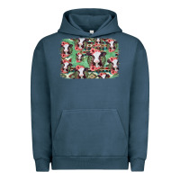 Baby Cow Floral Aztec Background Urban Hoodie | Teevron