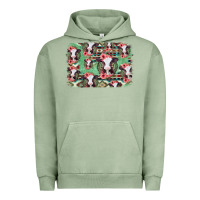Pigment Oil Green baby cow floral aztec background Urban Hoodie - Jasminsmagicworld