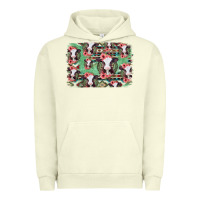 Pigment Pistachio baby cow floral aztec background Urban Hoodie - Jasminsmagicworld