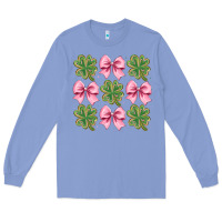 Colony Blue clover bow Long Sleeve Tee - CowhideDigitalArt
