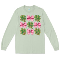 Matcha clover bow Long Sleeve Tee - CowhideDigitalArt