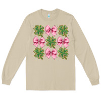 Mushroom clover bow Long Sleeve Tee - CowhideDigitalArt