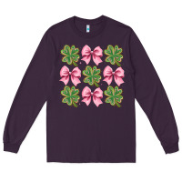 Plum clover bow Long Sleeve Tee - CowhideDigitalArt