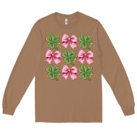 Toasted Coconut clover bow Long Sleeve Tee - CowhideDigitalArt