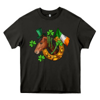 Asphalt Horse with horseshoe St. Patrick's Heavy Core Tee - CowGirlArtShop