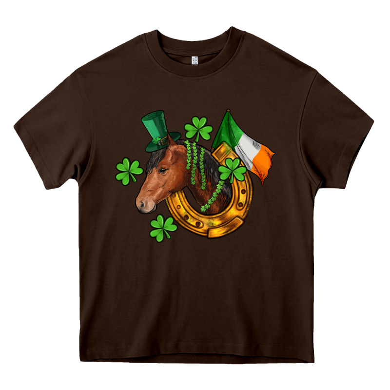Horse With Horseshoe St. Patrick's Heavy Core Tee by CowGirlArtShop | Teevron