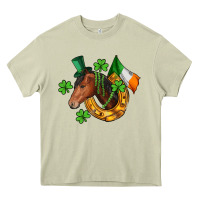 Mossy Horse with horseshoe St. Patrick's Heavy Core Tee - CowGirlArtShop