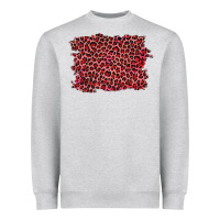 Heather Grey pink leopard background Heavyweight Sweatshirt - RanaPortraitStore
