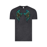 Vintage Black turquoise leopard wings Vintage Tee - RanaPortraitStore