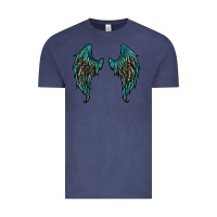 Vintage Denim turquoise leopard wings Vintage Tee - RanaPortraitStore