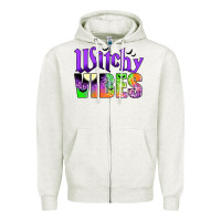 Oatmeal Heather witchy vibes Zipper Hoodie - JahusDesignShop