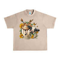 French Oak Black And White Cow Coffee Urban Heavy Tee - FaDigitalArtStudio