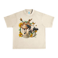 Sandshell Black And White Cow Coffee Urban Heavy Tee - FaDigitalArtStudio