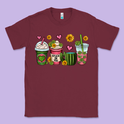 Stuck On You Cactus Coffee Cups Classic Tee Designed By Oliviacreatesart
