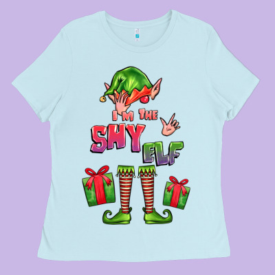 Im The Shy Elf Elf Ladies Tee Designed By Fadigitalartstudio