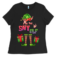 Black im the shy elf elf Ladies Tee - FaDigitalArtStudio