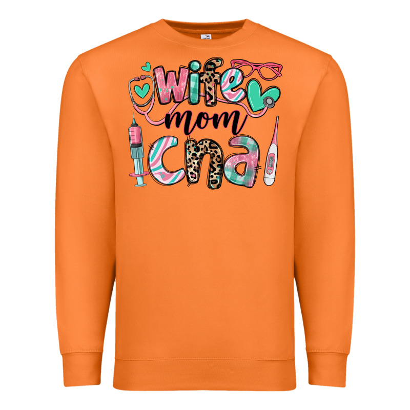 Wife Mom Cna Certified Nursing Assistant Premium Sweatshirt by RanaPortraitStore | Teevron