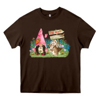 Chocolate Brown Easter gnome and rabbit egg hunt  Easter Day Heavy Core Tee - CowGirlArtShop