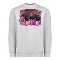 Heather Grey be mine black angus bull Heavyweight Sweatshirt - RanaPortraitStore
