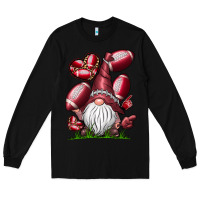 Black American Football Gnome Long Sleeve Tee - CowhideDigitalArt