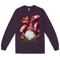 Plum American Football Gnome Long Sleeve Tee - CowhideDigitalArt