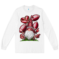 White American Football Gnome Long Sleeve Tee - CowhideDigitalArt