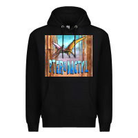 Black dinosaur pterodactyl Premium Hoodie - Artiststas