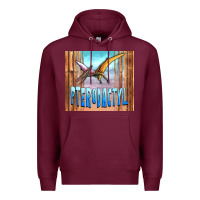 Burgundy dinosaur pterodactyl Premium Hoodie - Artiststas