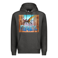 Charcoal Heather dinosaur pterodactyl Premium Hoodie - Artiststas