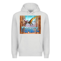 Dove Grey dinosaur pterodactyl Premium Hoodie - Artiststas