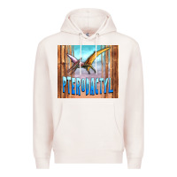 Pale Pink dinosaur pterodactyl Premium Hoodie - Artiststas