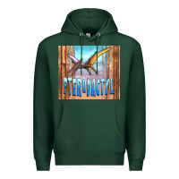 Sports Green dinosaur pterodactyl Premium Hoodie - Artiststas