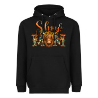 Black show mom long haired cow Heavyweight Hoodie - Jasminsmagicworld
