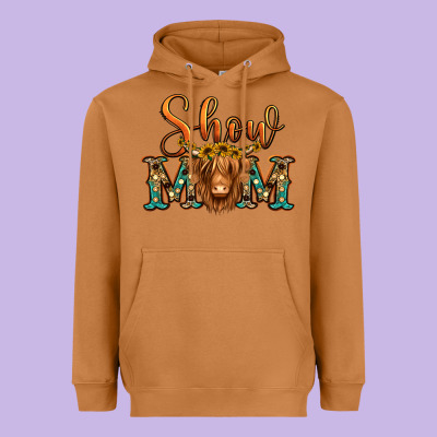 Show Mom Long Haired Cow Heavyweight Hoodie Designed By Jasminsmagicworld
