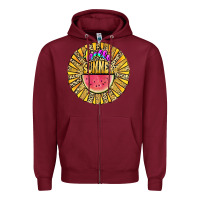 Burgundy hello summer Zipper Hoodie - JahusDesignShop