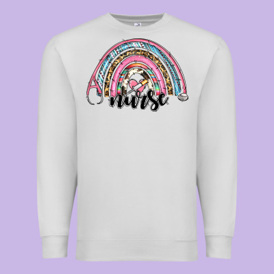 Western Nurse Rainbow Premium Sweatshirt Designed By Ranaportraitstore