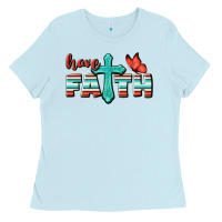 Baby Blue Have Faith Ladies Tee - BundleAndBundleShop