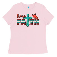 Bubblegum Pink Have Faith Ladies Tee - BundleAndBundleShop