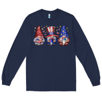 Navy American Gnomes Long Sleeve Tee - CowhideDigitalArt