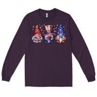 Plum American Gnomes Long Sleeve Tee - CowhideDigitalArt