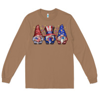 Toasted Coconut American Gnomes Long Sleeve Tee - CowhideDigitalArt