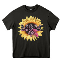 Asphalt Mom life sunflower mother's day Heavy Core Tee - HowdyJamesFarm
