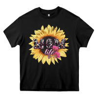 Black Mom life sunflower mother's day Heavy Core Tee - HowdyJamesFarm