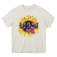 Cream Mom life sunflower mother's day Heavy Core Tee - HowdyJamesFarm