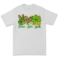 Dove Grey St. Patrick's Day Peace love luck Premium Tee - OliviaCreatesArt