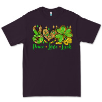 Plum St. Patrick's Day Peace love luck Premium Tee - OliviaCreatesArt