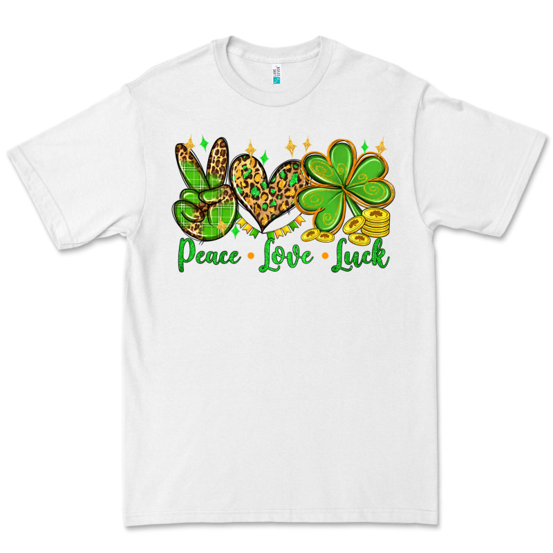 St. Patrick's Day Peace Love Luck Premium Tee by OliviaCreatesArt | Teevron