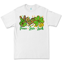 White St. Patrick's Day Peace love luck Premium Tee - OliviaCreatesArt