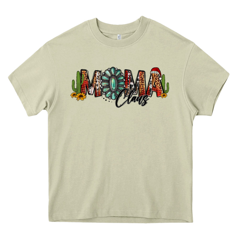 Western Christmas Mama Claus Sunflowers And Cactus Heavy Core Tee by Jasminsmagicworld | Teevron